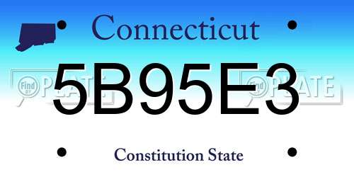 5B95E3 Connecticut License Plate