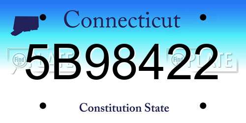 5B98422 Connecticut License Plate