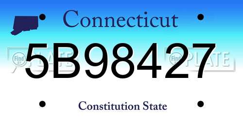 5B98427 Connecticut License Plate