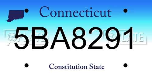 5BA8291 Connecticut License Plate