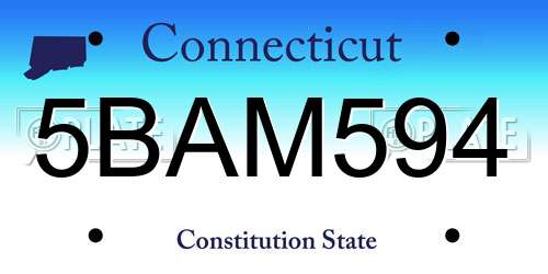 5BAM594 Connecticut License Plate