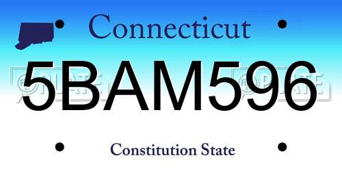 5BAM596 Connecticut License Plate