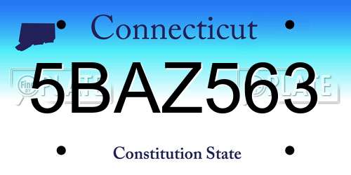 5BAZ563 Connecticut License Plate