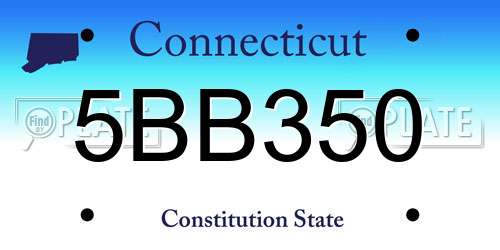 5BB350 Connecticut License Plate