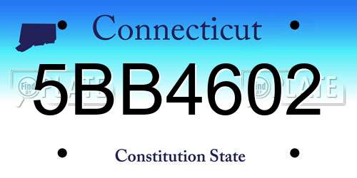 5BB4602 Connecticut License Plate