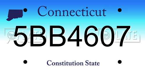 5BB4607 Connecticut License Plate