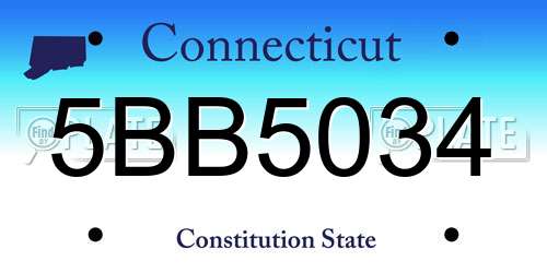 5BB5034 Connecticut License Plate