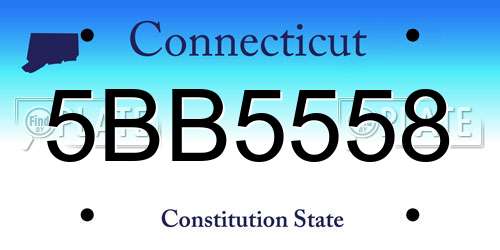 5BB5558 Connecticut License Plate