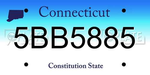 5BB5885 Connecticut License Plate