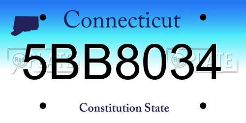 5BB8034 Connecticut License Plate