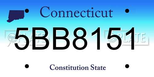 5BB8151 Connecticut License Plate