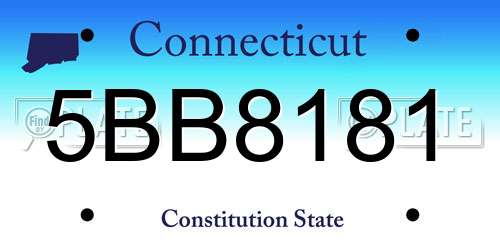 5BB8181 Connecticut License Plate