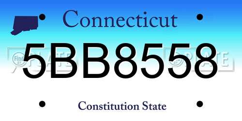 5BB8558 Connecticut License Plate