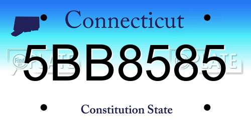 5BB8585 Connecticut License Plate
