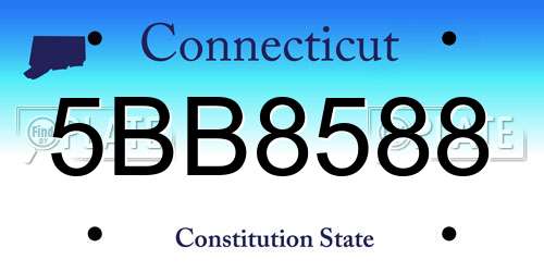 5BB8588 Connecticut License Plate