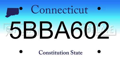 5BBA602 Connecticut License Plate