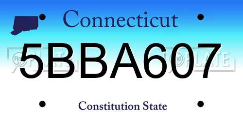 5BBA607 Connecticut License Plate