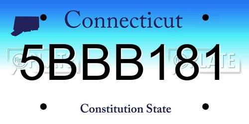5BBB181 Connecticut License Plate