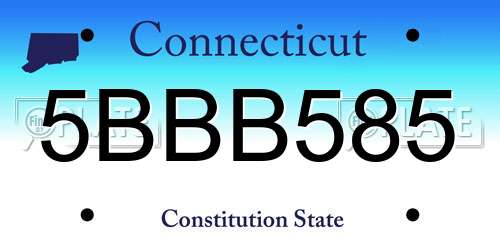 5BBB585 Connecticut License Plate