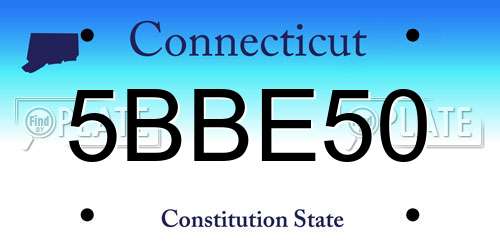 5BBE50 Connecticut License Plate