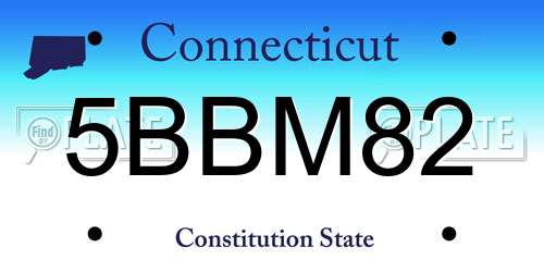 5BBM82 Connecticut License Plate