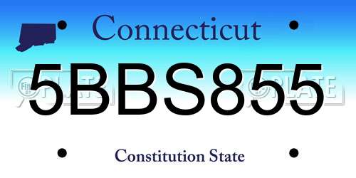 5BBS855 Connecticut License Plate