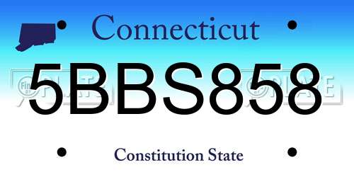 5BBS858 Connecticut License Plate