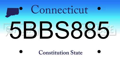 5BBS885 Connecticut License Plate