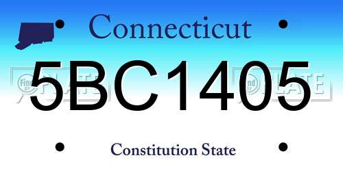 5BC1405 Connecticut License Plate