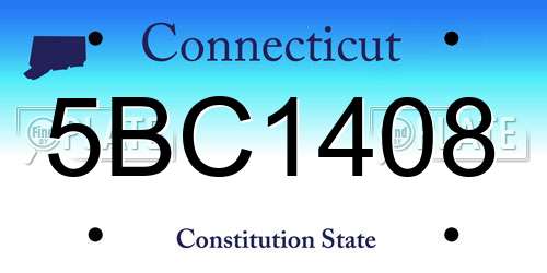 5BC1408 Connecticut License Plate