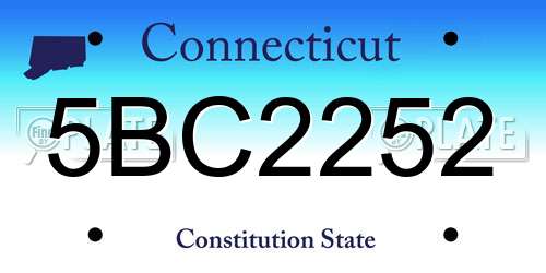 5BC2252 Connecticut License Plate