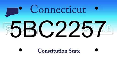 5BC2257 Connecticut License Plate