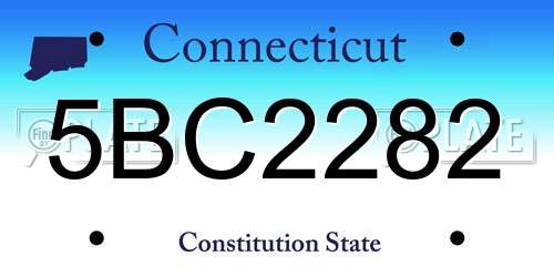 5BC2282 Connecticut License Plate