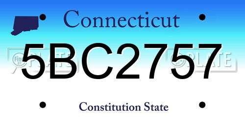 5BC2757 Connecticut License Plate