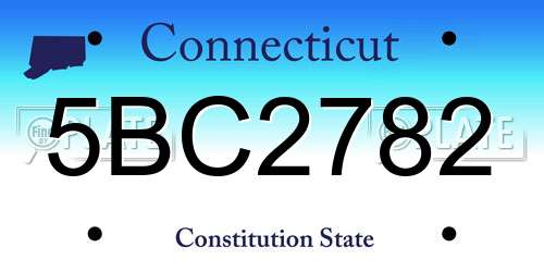 5BC2782 Connecticut License Plate
