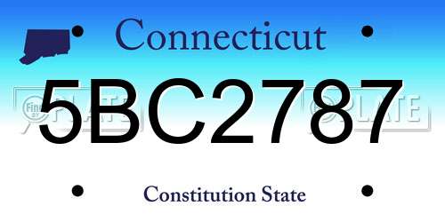 5BC2787 Connecticut License Plate