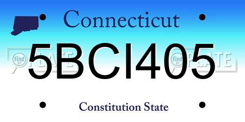 5BCI405 Connecticut License Plate