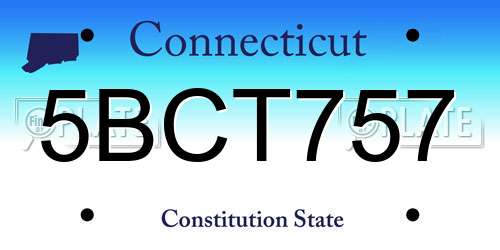 5BCT757 Connecticut License Plate