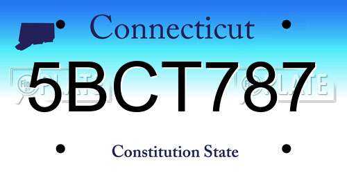 5BCT787 Connecticut License Plate