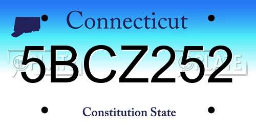 5BCZ252 Connecticut License Plate