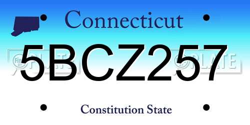 5BCZ257 Connecticut License Plate