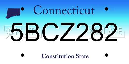 5BCZ282 Connecticut License Plate