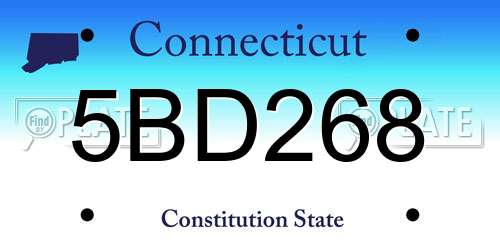 5BD268 Connecticut License Plate