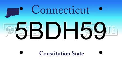 5BDH59 Connecticut License Plate