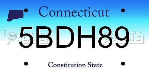 5BDH89 Connecticut License Plate