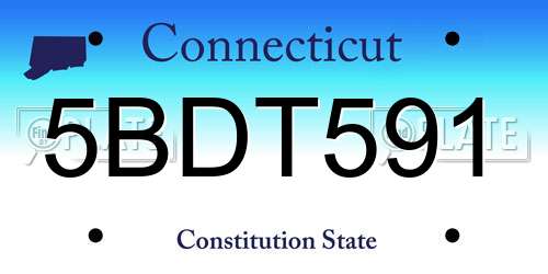 5BDT591 Connecticut License Plate