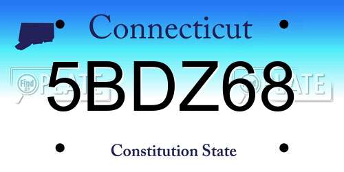 5BDZ68 Connecticut License Plate