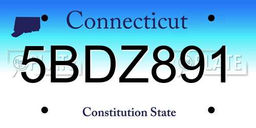 5BDZ891 Connecticut License Plate