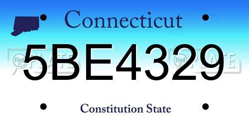 5BE4329 Connecticut License Plate