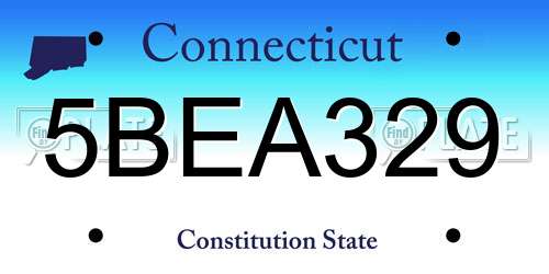 5BEA329 Connecticut License Plate